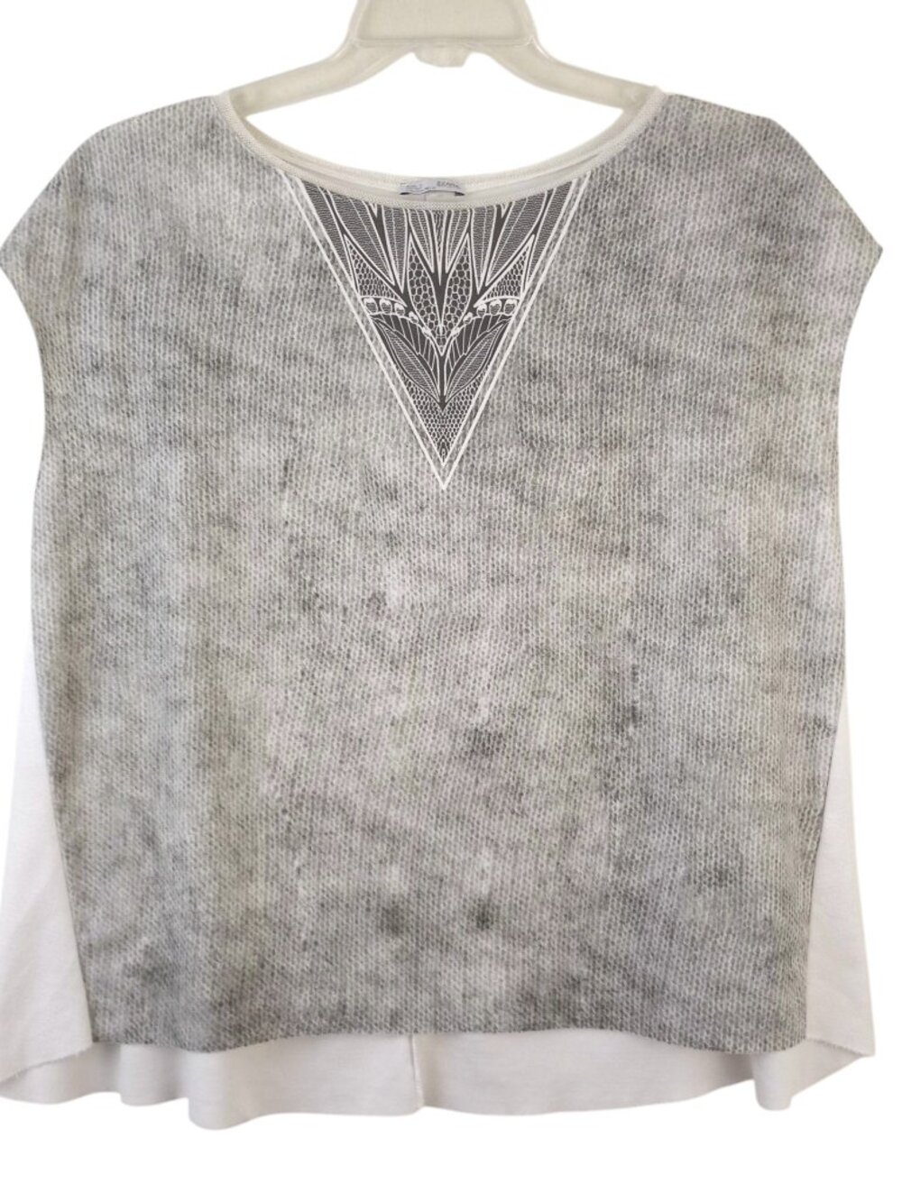 ZARA B/W Collection Gray Off White Combo Knit Sleeveless Pullover Top